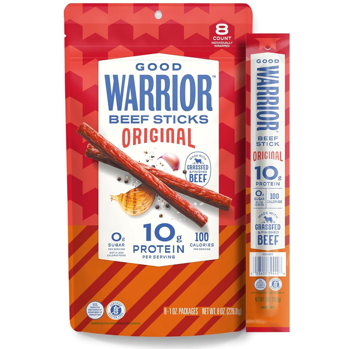 Good-Warrior-Beef-Sticks,-Original,-1-oz-Sticks-(8-Count),-10g--Protein,-100-Calories,-Sugar,-1264