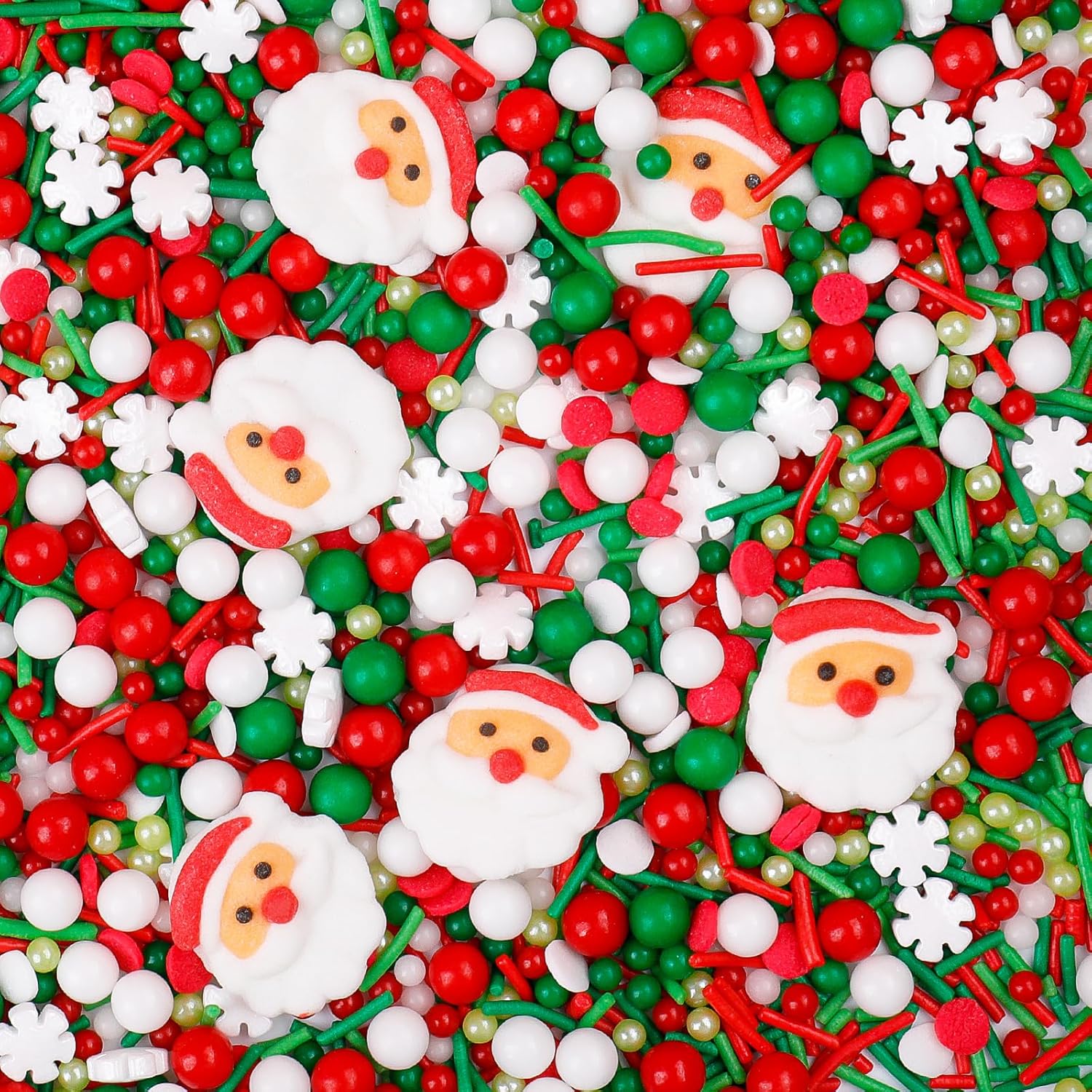 Edible-Christmas-Sprinkles-for-Baking,-4.6oz-Mix-Sugar-Santa,-Snowflake,-Pearl-and-Red-Green-229