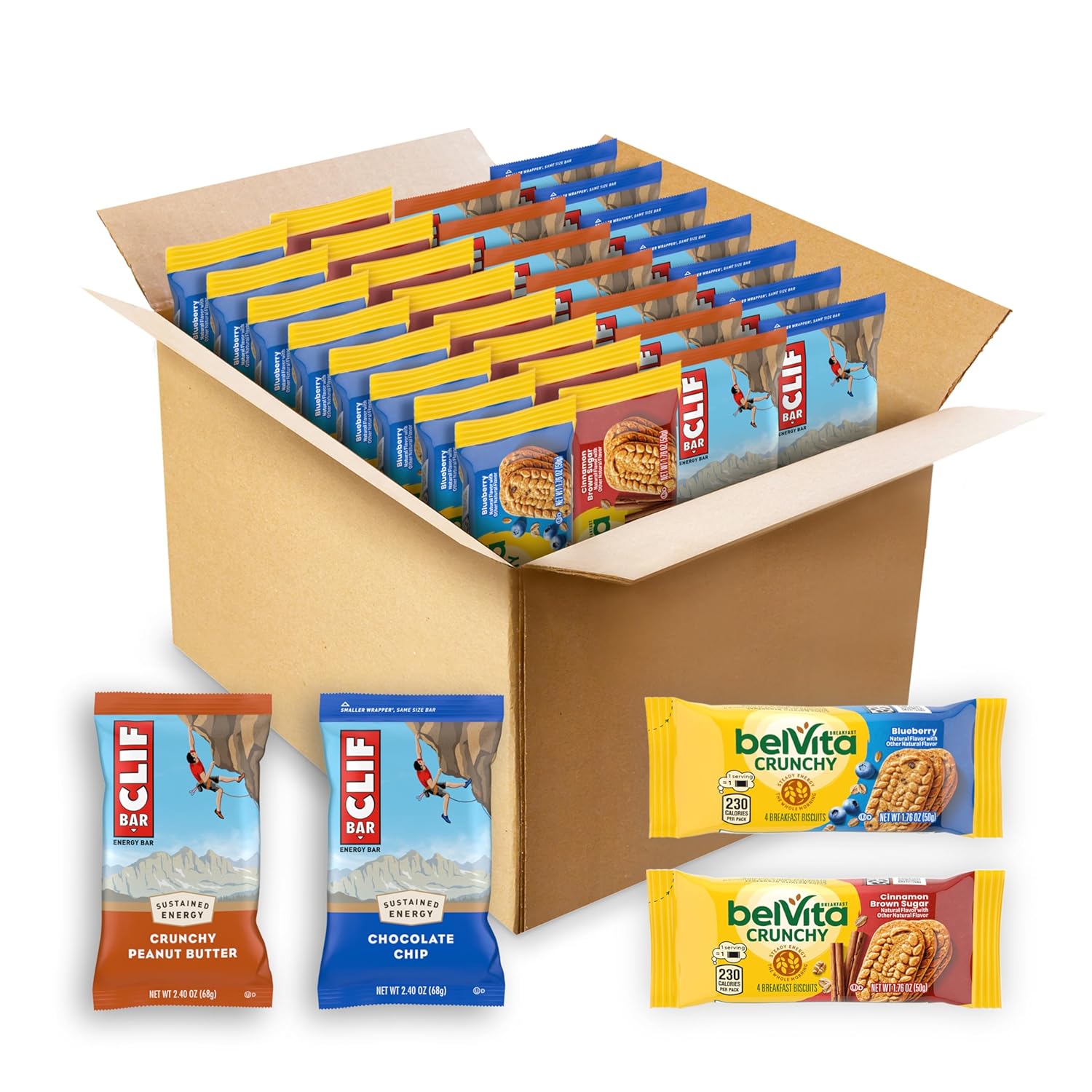 CLIF-BAR-&-belVita-Breakfast-Biscuits-Variety-Pack,-4-Flavors,-30--ct-|-Energy-&-34