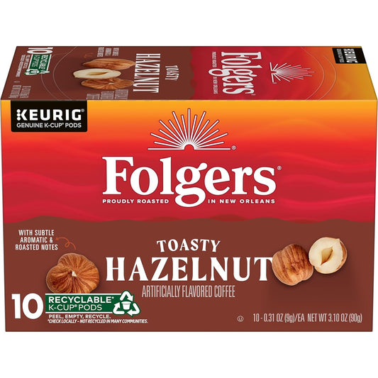 Folgers-Café-tostado-con-sabor-artificial-a-avellana,-cápsulas-Keurig-K-Cup,-de1923