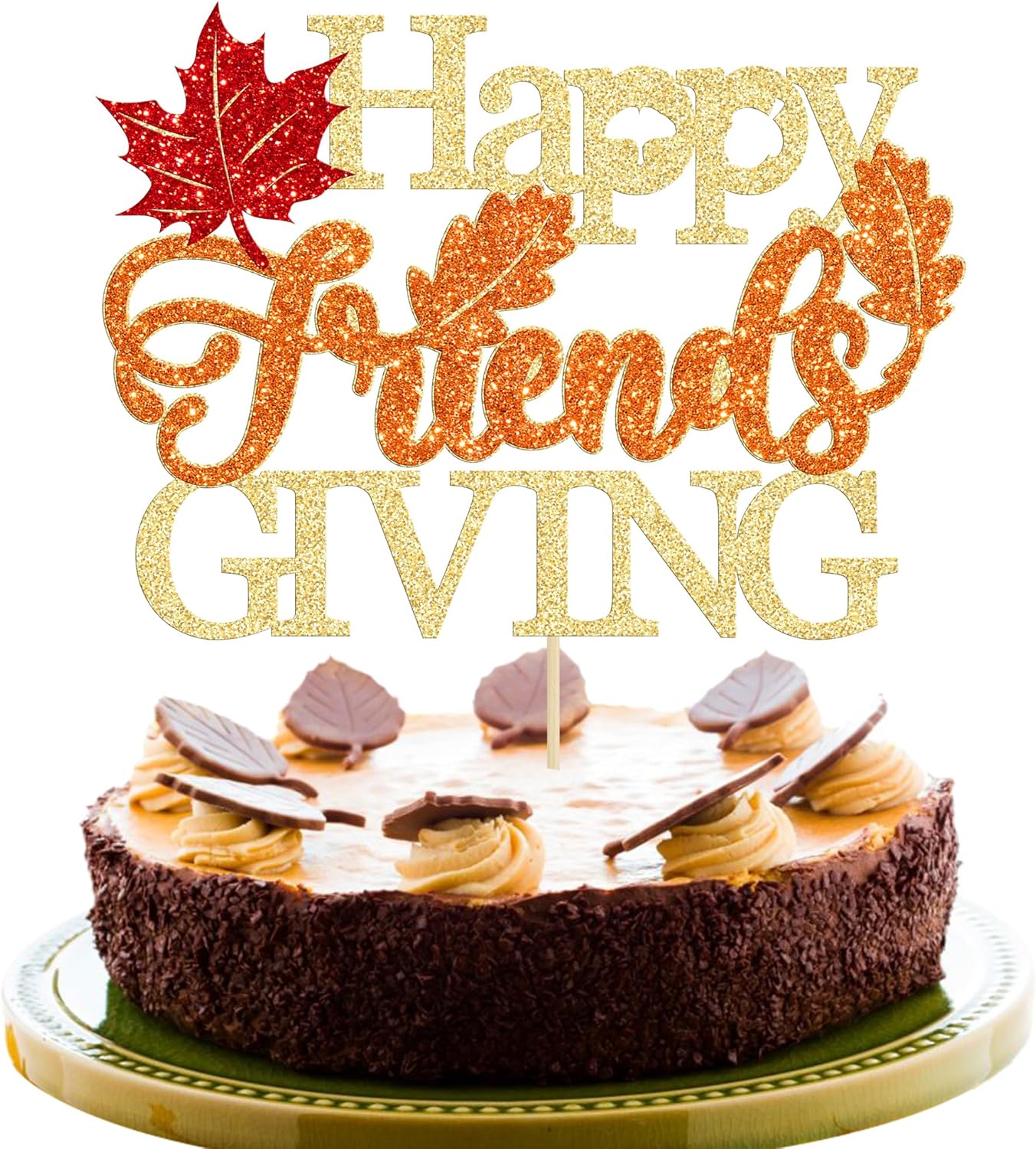 Gyufise-1Pcs-Happy-Friendsgiving-Cake-Topper-Glitter-3569