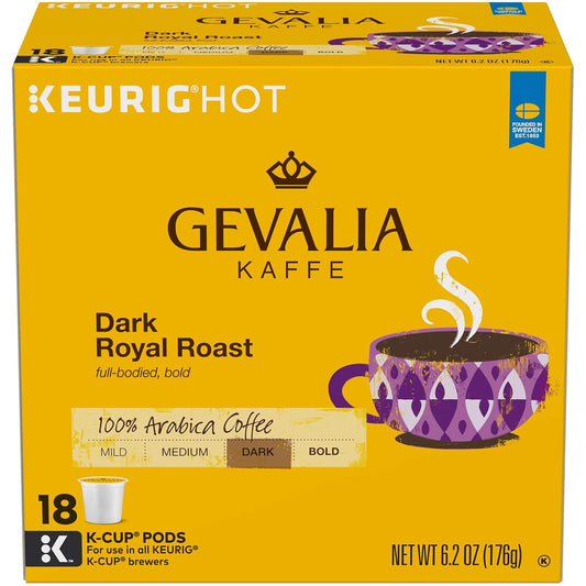 GEVALIA-Dark-Royal-Roast-Coffee,-K-CUP-Pods,-6.2-oz,-18-Count-----1412