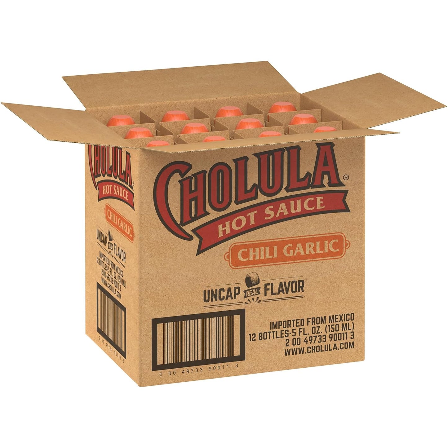 Cholula-Hot-Sauce,-Chili-Garlic,-Kosher,-5-Fluid-Ounce-(Pack-of-12)-1106