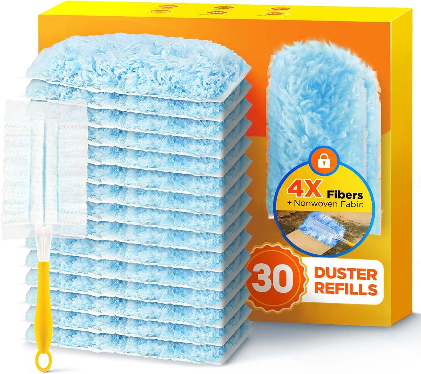 30-Count-Duster-Refill-for-Swiffer-Duster-with-1-Handle,-One-Sided-Disposable-Dusters-Refills-with-1702