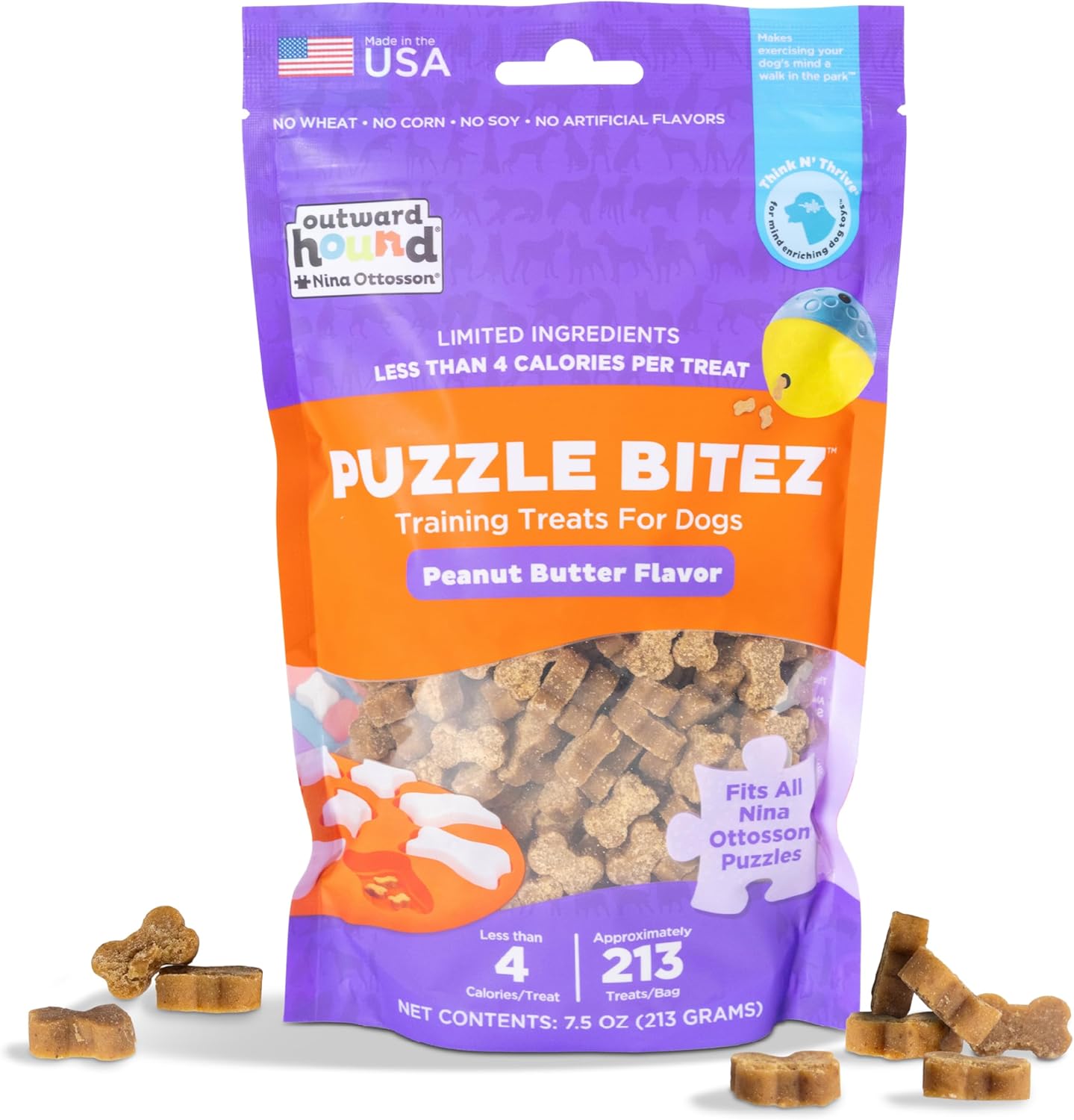 Outward-Hound-by-Nina-Ottosson-Puzzle-Bitez-USA-Made-Dog-Treats,-Butter-2414