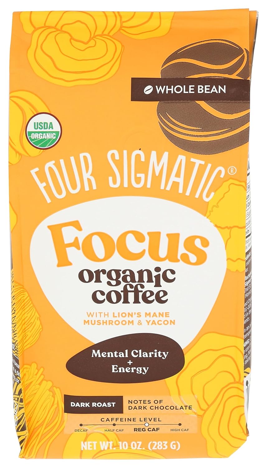 FOUR-SIGMATIC-Organic-Lion's-Mane-Whole-Bean-Coffee,-10-OZ-------2253