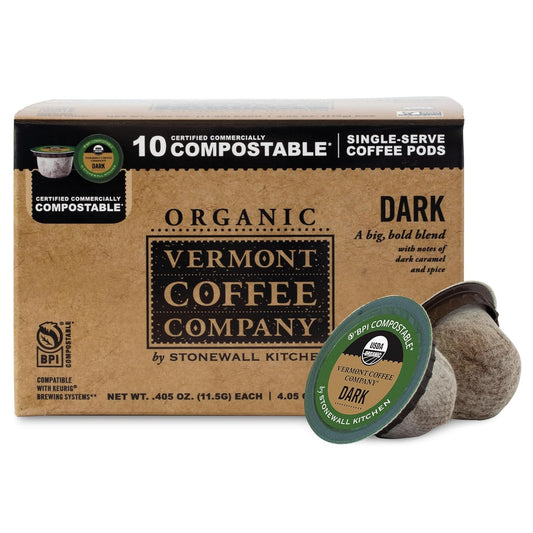 Vermont-Coffee-Company,-Café-orgánico-tostado-oscuro,-cápsulas-de-café-compostables-una2727