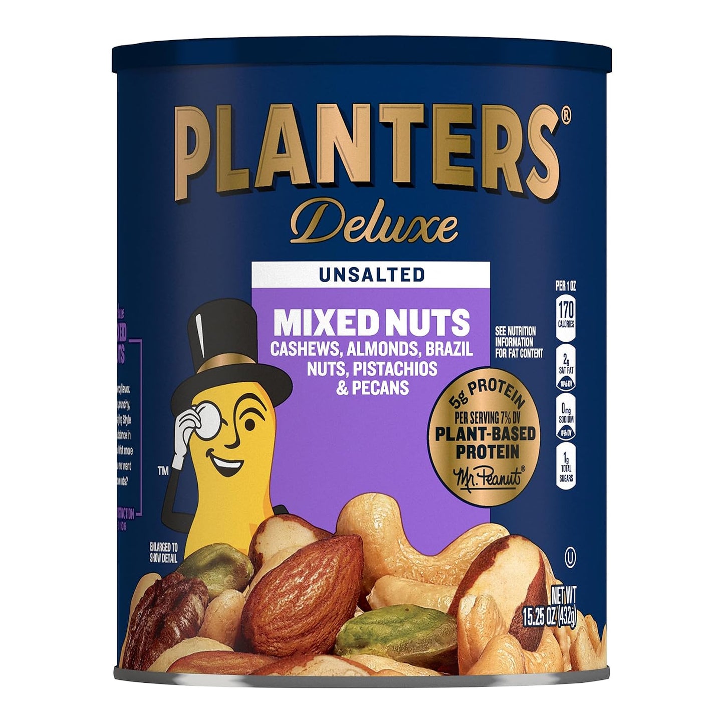 PLANTERS-Deluxe-Unsalted-Mixed-Nuts,-Plant-Based-Protein,-15.25-Oz-(1--Ct)-|-Mixed-Cashews,-1865