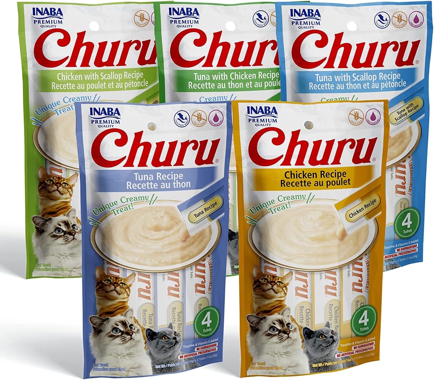 INABA-Churu-Lickable-Creamy-Purée-Cat-Treats-5-Flavor-Variety-Pack-of-20-Tubes-477