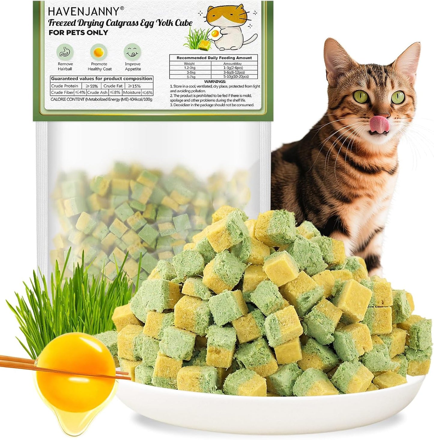 Freezed-Dried-Cat-Grass-Treats,-Catgrass-Egg-Yolk-Duo-Bites,-Cat-Dental-Treats-for-916