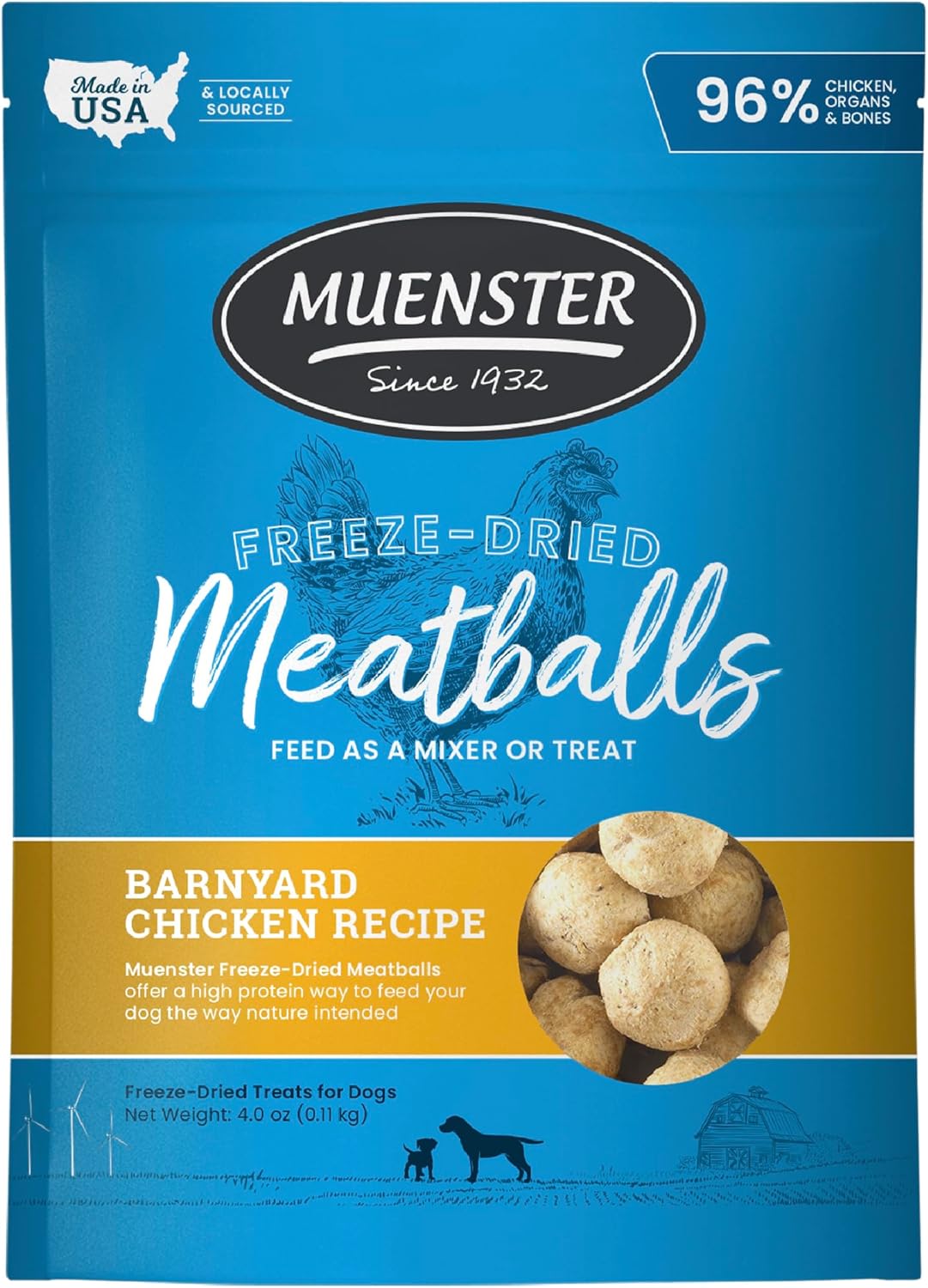 Muenster-Freeze-Dried-Chicken-Meatball-Dog-Treats-(4oz)---Grain-Free,-in-648