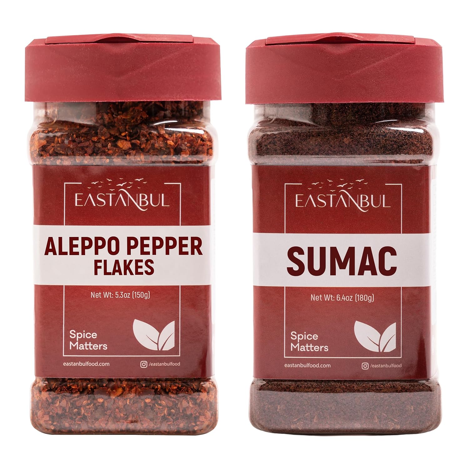 Eastanbul-Aleppo-Pepper-and-Sumac,-Aleppo-Pepper-Flakes-5.3oz,-Sumac-Spice-6.4oz,-1540