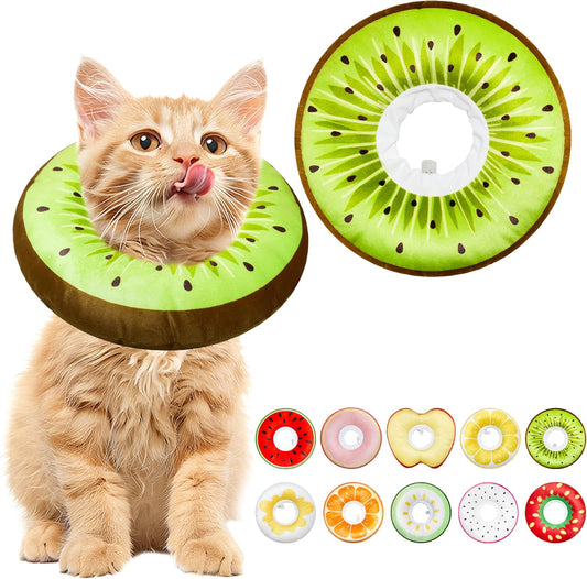 Cat-Cone-Collar-Soft,-Adjustable-Cat-Recovery-Cone-(Kiwifruit,-S)-|-Stop-Licking,-610