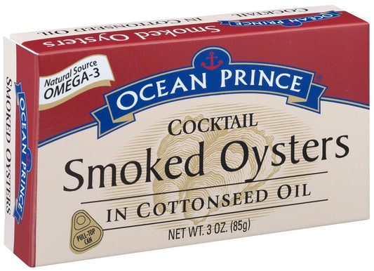 Ocean-Prince-Cocktail-Smoked-Oysters-in-Cottonseed-Oil,-3-Ounce-Cans-(Pack-of-12)-486