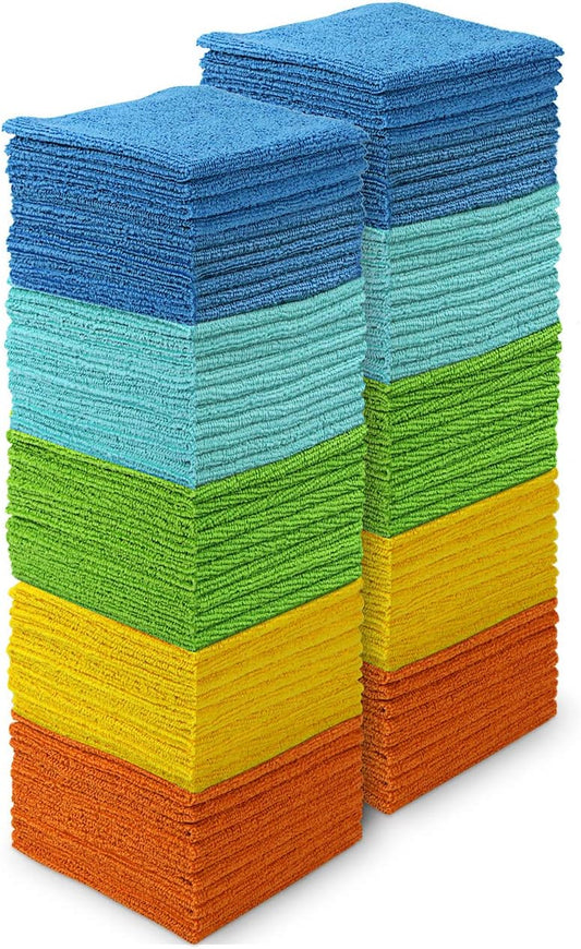 AIDEA-Microfiber-Cleaning-Cloths,-100PK,-Soft-Absorbent-Rags-for-Cleaning,-4924
