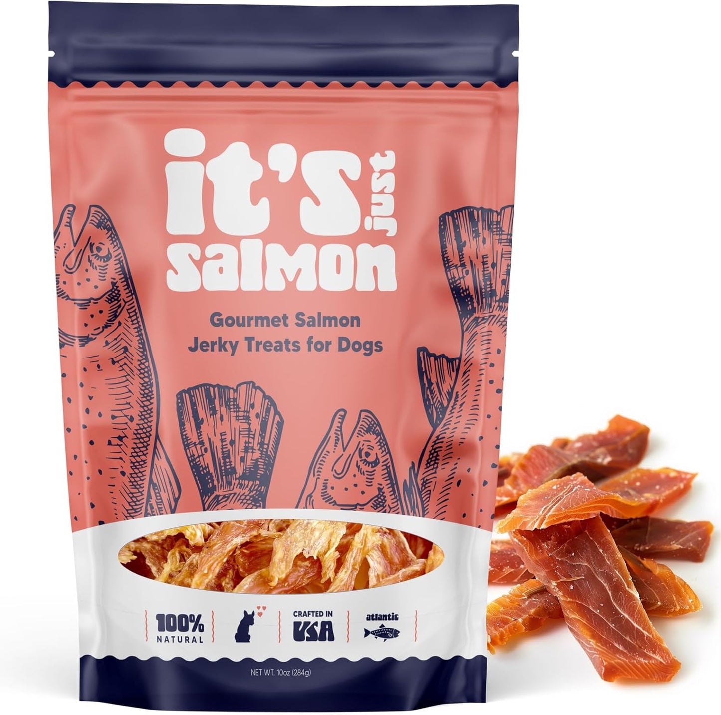 Gourmet-Dog-Treats,-1-Natural,-Atlantic-Salmon-Jerky,-1451