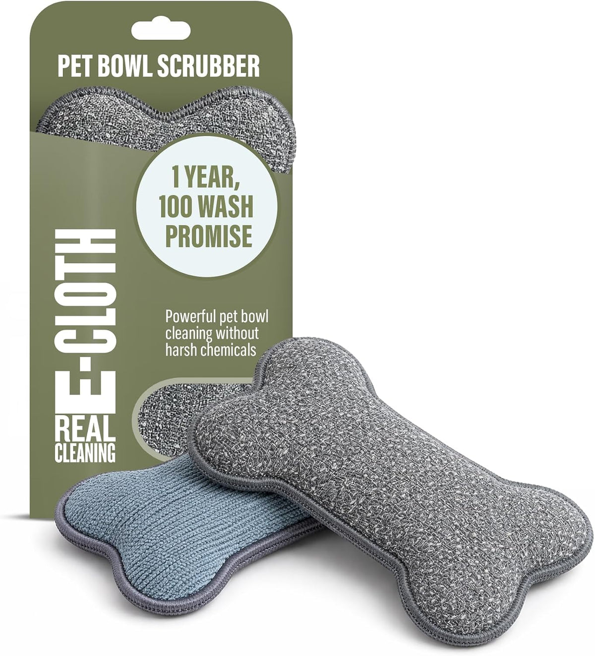 E-Cloth-Pet-Bowl-Scrubber-Cleaner-Sponge,-Bone-Shaped---2-Pack---119