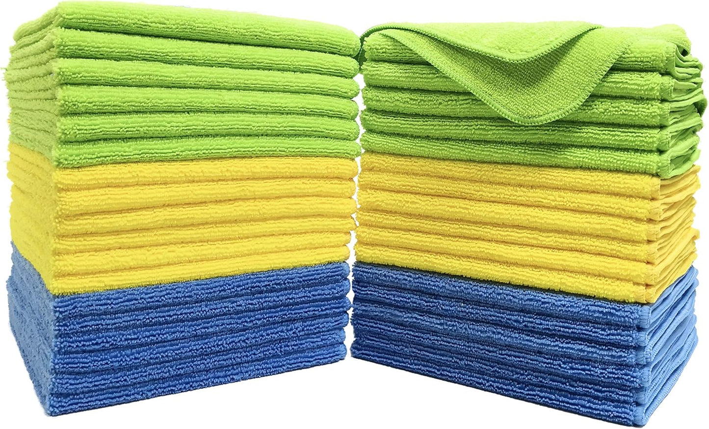 POLYTE-Premium-Microfiber-Cleaning-Towel,16x16-in-36-Pack-(Blue,Green,Yellow)---1003