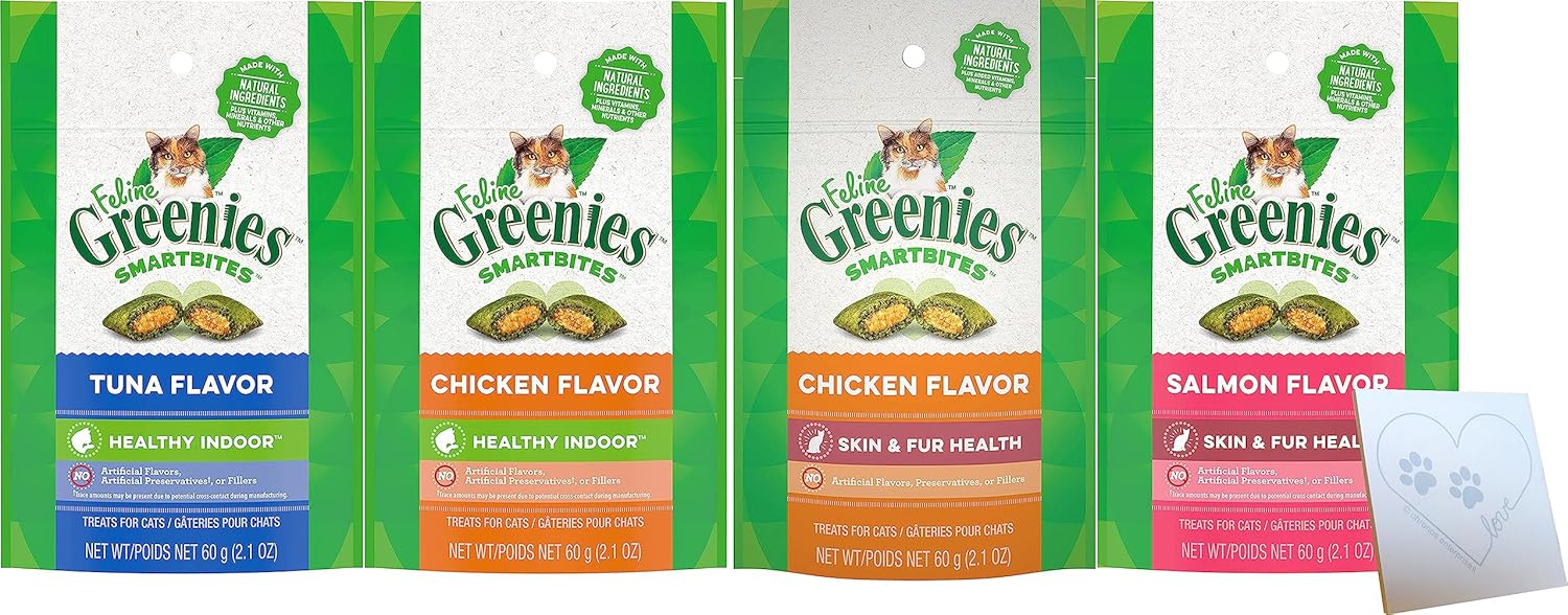 Feline-Greenies'-Smartbites-Variety-Pack:-Two-Bags-of-Healthy-&-3