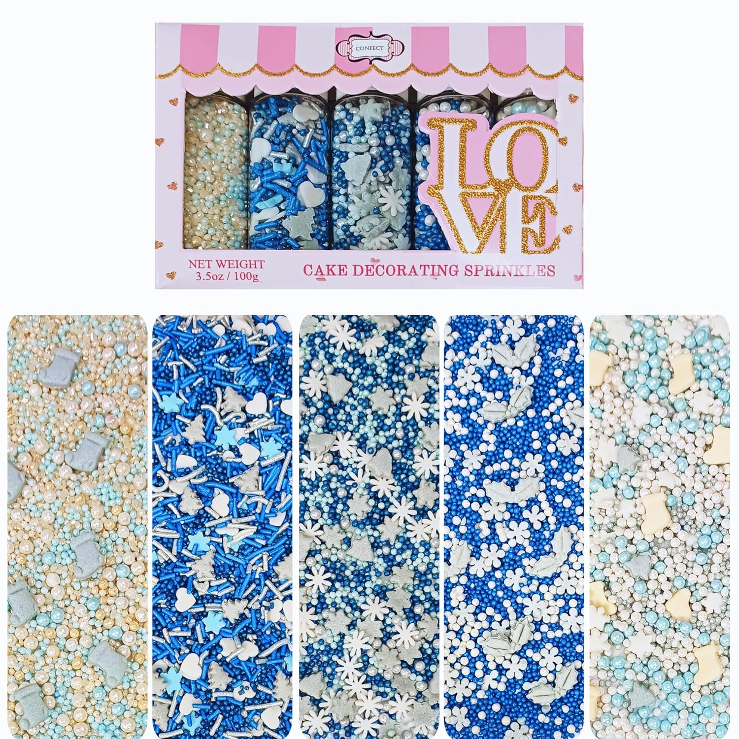 Confect-Christmas-Sprinkles-|-Holiday-Sprinkles---Blue-White-&-Gold-Pearls-sugar-Christmas-608