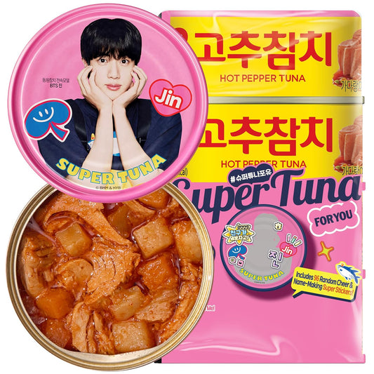 Dongwon-Korean-Spicy-Canned-Tuna,-BTS-Jin-Super-Tuna-Officially-Licensed-4-Pack-—-687