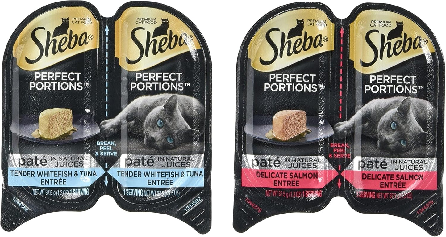 Sheba-Perfect-Portions-Wet-Cat-Food,-Delicate-Salmon-Entrée-and-Tender-and-Entrée,-2.6399