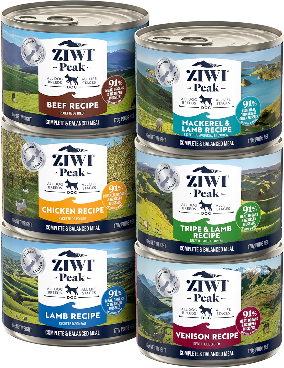 ZIWI-Peak-Wet-Dog-Food-Variety-Pack---Beef,-Chicken,-Lamb,-Mackerel,-Tripe,-1682