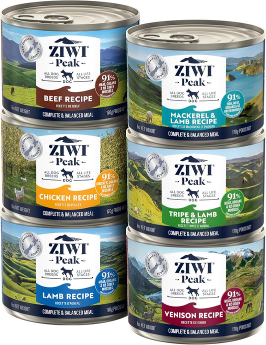 ZIWI-Peak-Wet-Dog-Food-Variety-Pack---Beef,-Chicken,-Lamb,-Mackerel,-Tripe,-1682