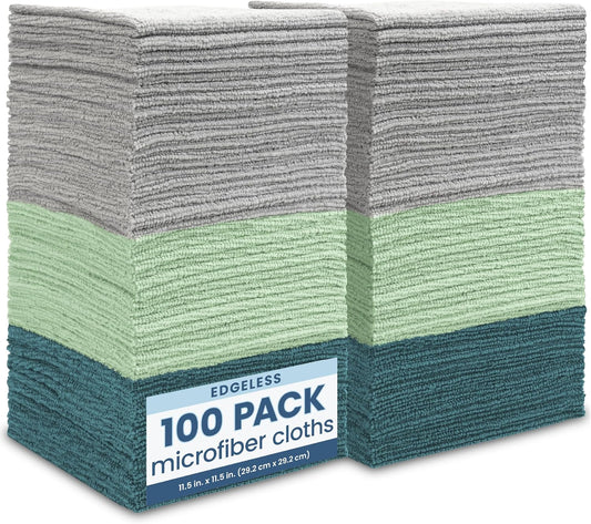 S&T-INC.-100-Pack-Microfiber-Cleaning-Cloth,-Edgeless-Bulk-Towels-3299