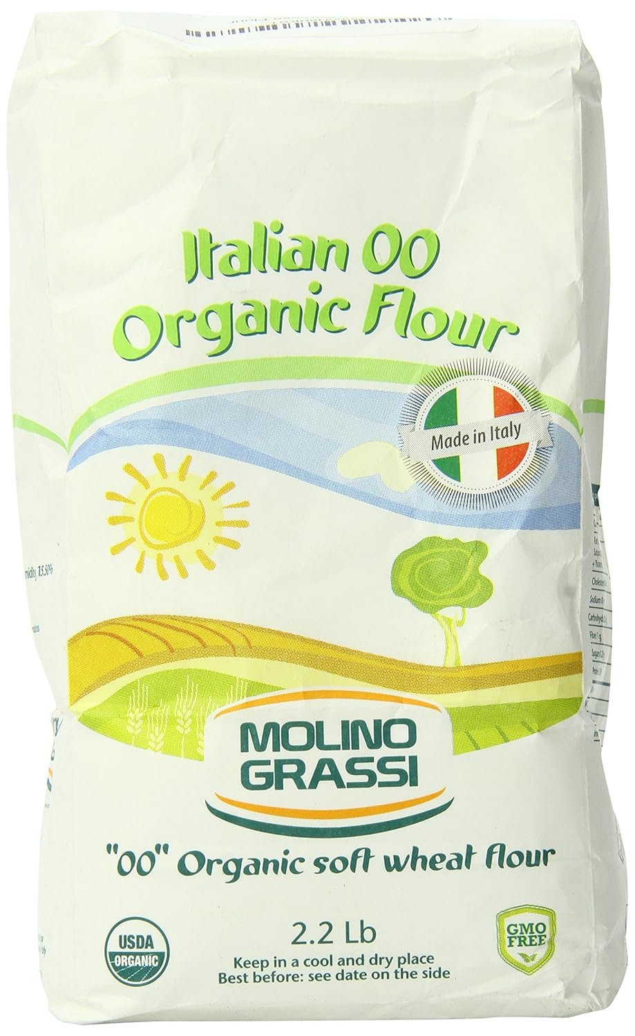 Harina-de-trigo-orgánica-USDA-italiana-Molino-Grassi,-“00”-2.2-995