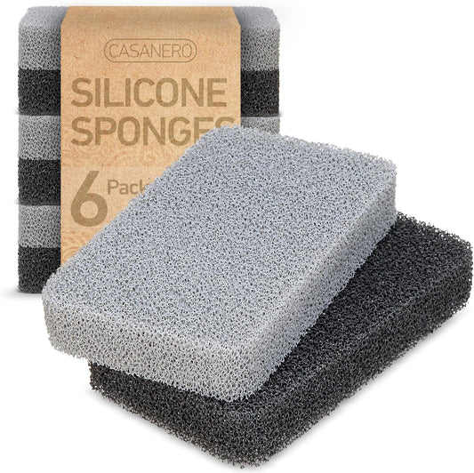 6-Pack-Silicone-Kitchen-Scrubbing-Sponges,-Heavy-Duty,-Non-Scratch-Kitchen-Sponges-|-3054
