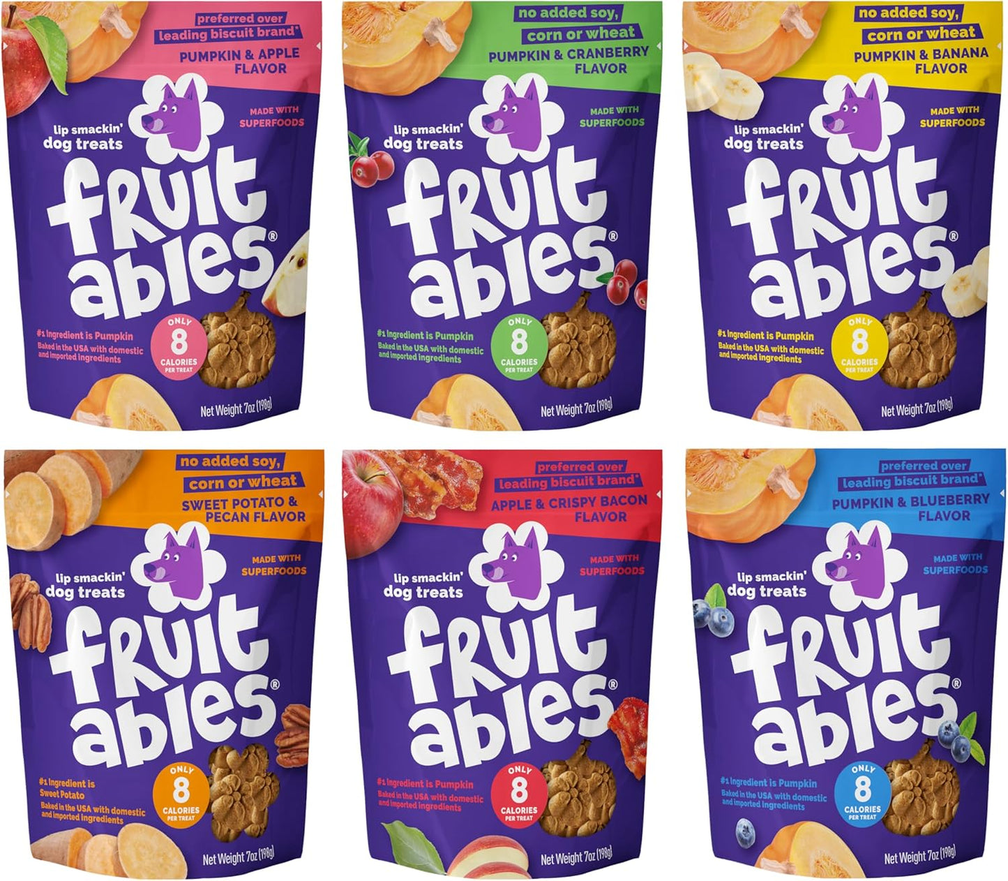 Fruitables-Pumpkin-Dog-Treats,-7oz,-Crunch-Variety-Pack-of-6---2001