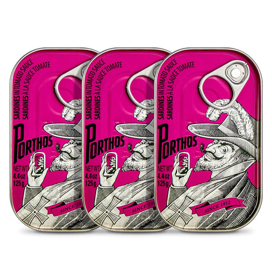 Sardines-in-tomato-sauce-3-tins-x-125-g,-Porthos/Portugal-------104