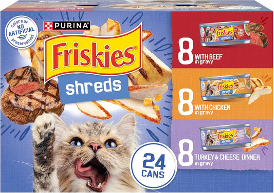 Purina-Friskies-Gravy-Wet-Cat-Food-Variety-Pack,-Shreds-With-Beef,-With-Chicken,-2052