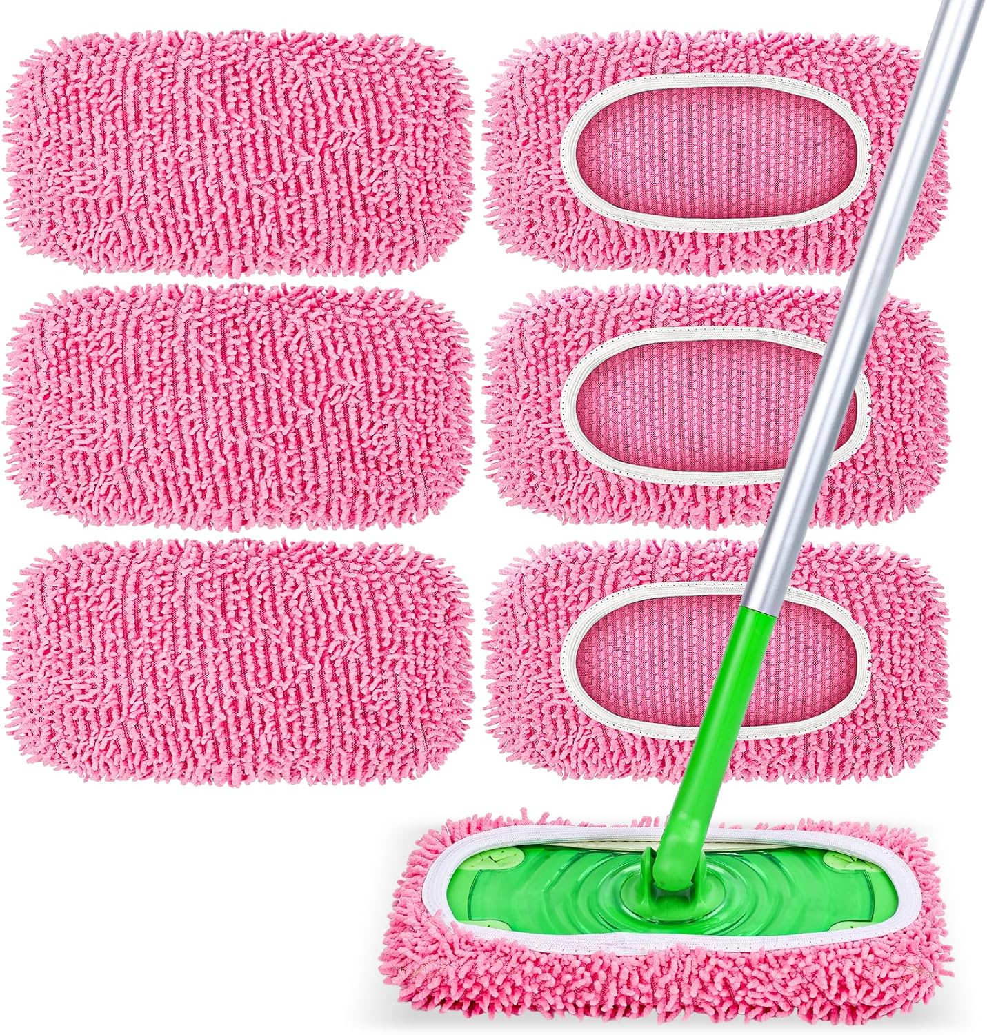 6-Pack-Reusable-Mop-Pads-Compatible-with-Swiffer-Sweeper,-Chenille-Mop-Refill-Pads,-Dry-&-1130