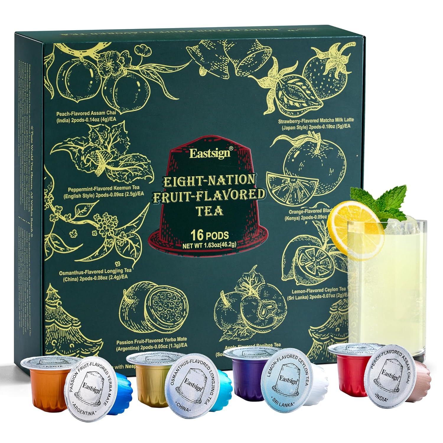 Eastsign-Tea-Variety-Gift-Set,16-Single-Serve-Capsules-of-Black-Tea,Chai,Matcha,Green-Tea,Yerba-Mate-13