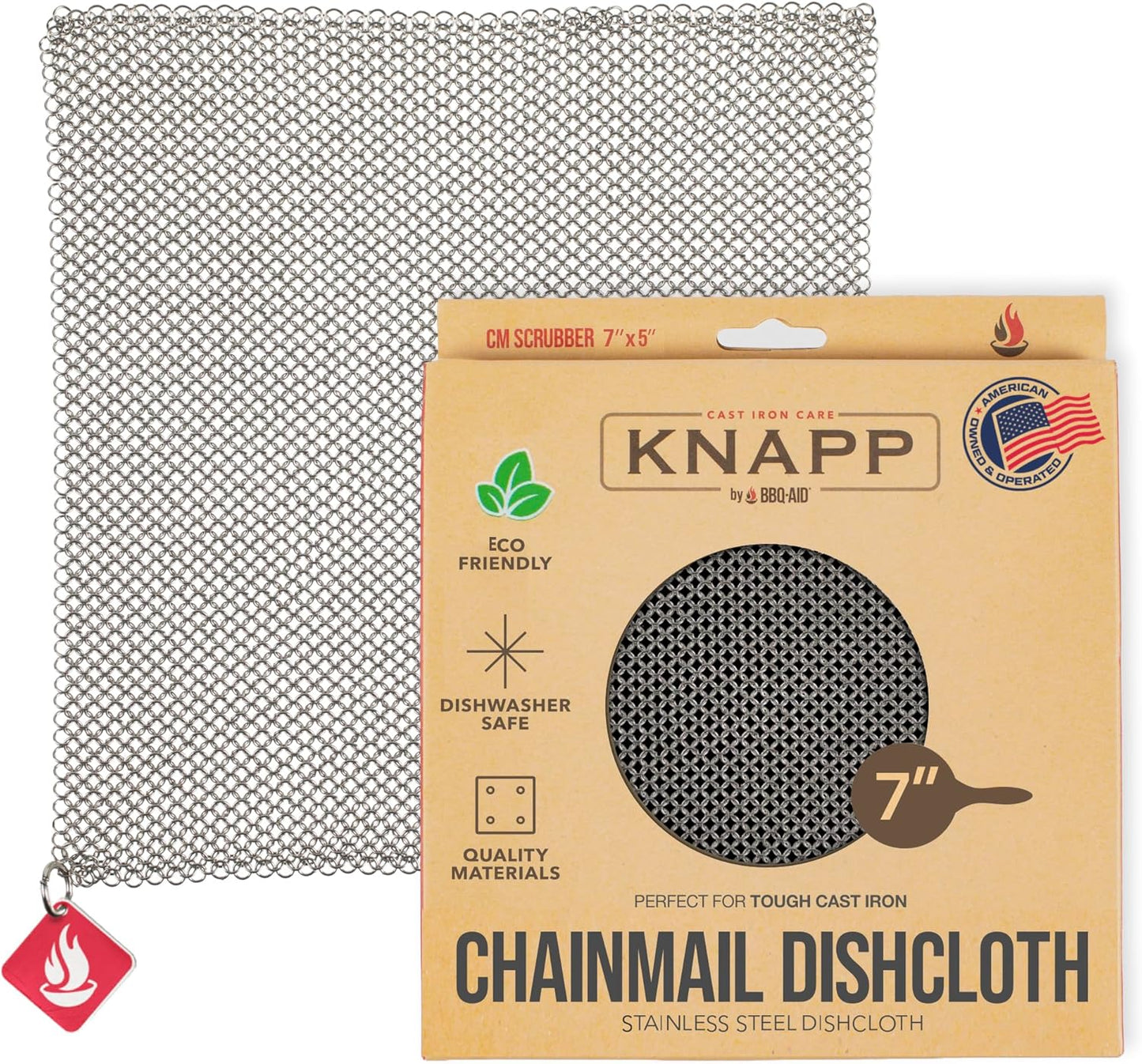 Knapp-Made-Chainmail-Dishcloth-7”x5”---Replace-Your-Dirty-Sponge---All-Purpose-Kitchenware,-Pots-554
