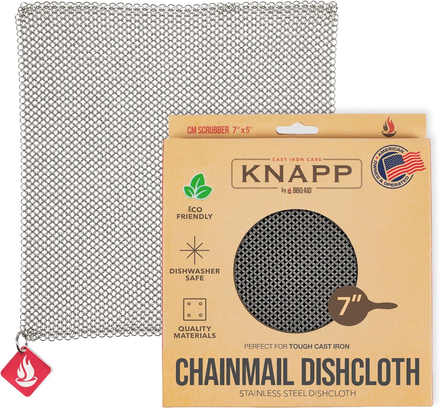 Knapp-Made-Chainmail-Dishcloth-7”x5”---Replace-Your-Dirty-Sponge---All-Purpose-Kitchenware,-Pots-554