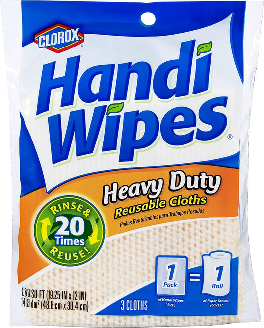 Clorox-Handi-Wipes-Heavy-Duty-Reusable-Cloths,-3-Count-(Pack-3717