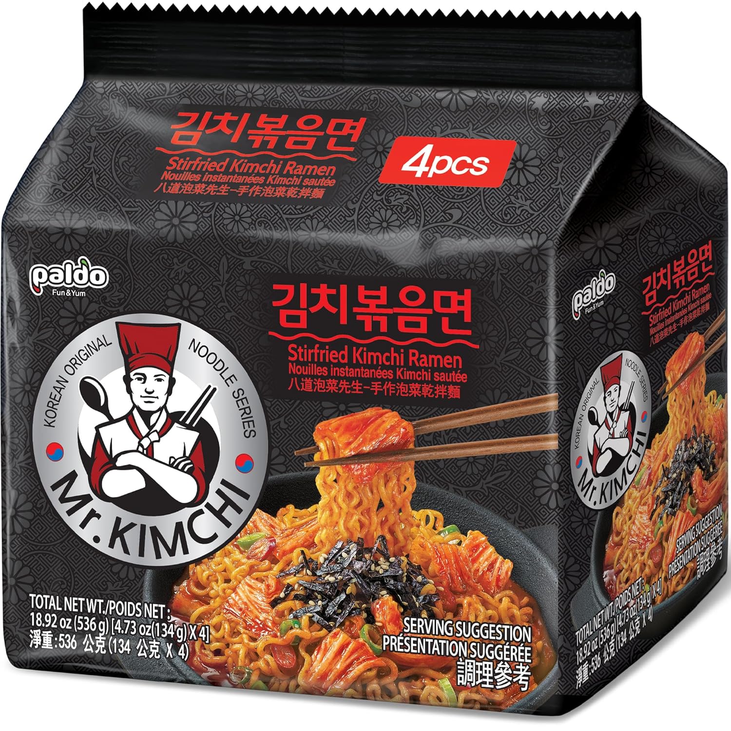 Paldo-Fun-&-Yum-Mr.-Kimchi-Ramen-Fideos-instantáneos-salteados,--sabor-203