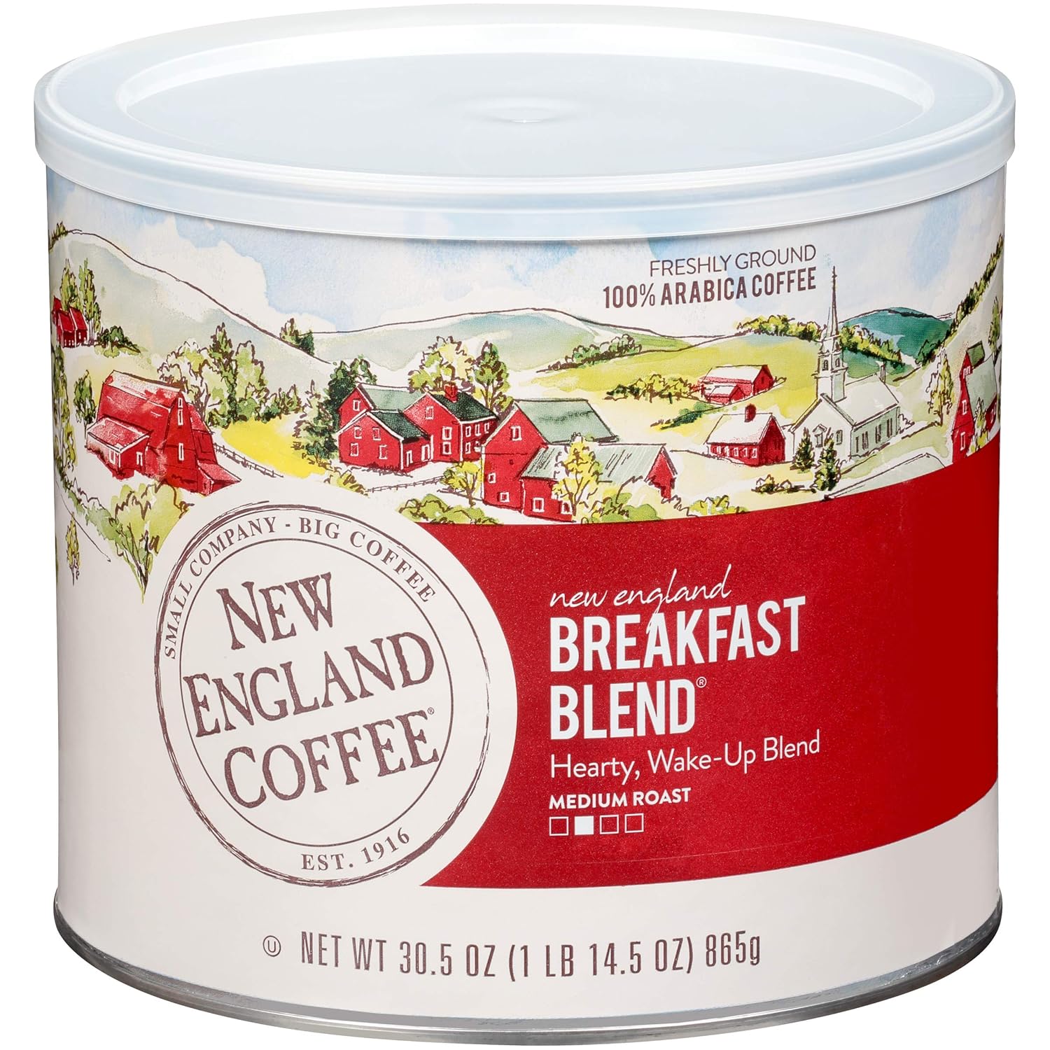 New-England-Coffee-Breakfast-Blend-Medium-Roast-Ground-Coffee,-30.5oz-Can-(Pack-of-1235