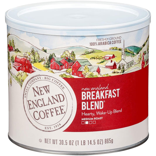 New-England-Coffee-Breakfast-Blend-Medium-Roast-Ground-Coffee,-30.5oz-Can-(Pack-of-1235