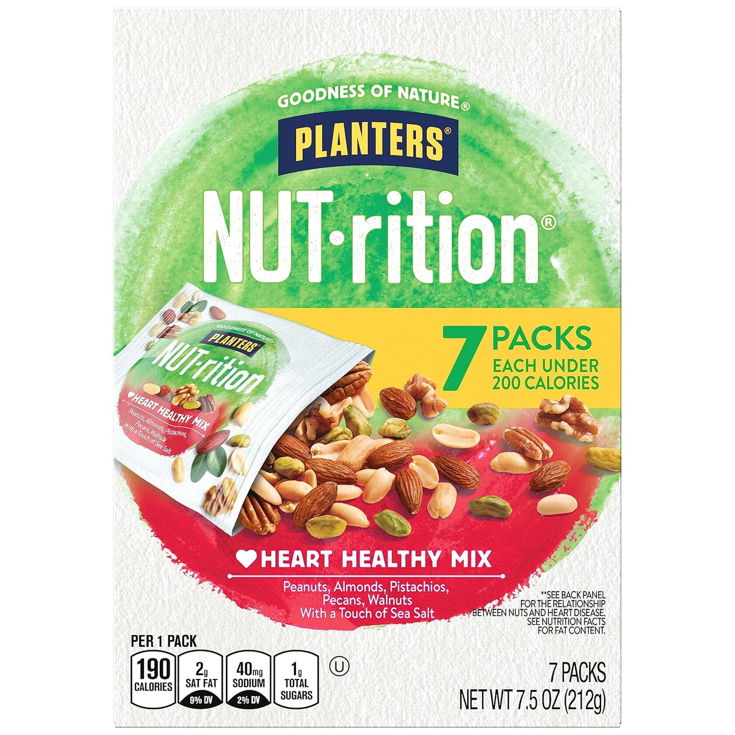 PLANTERS-NUT-rition-Heart-Healthy-Mix-with-Walnuts,-7.5-oz-Box-(Contains--7-Individual-Pouches)-On-the-Go/-2123