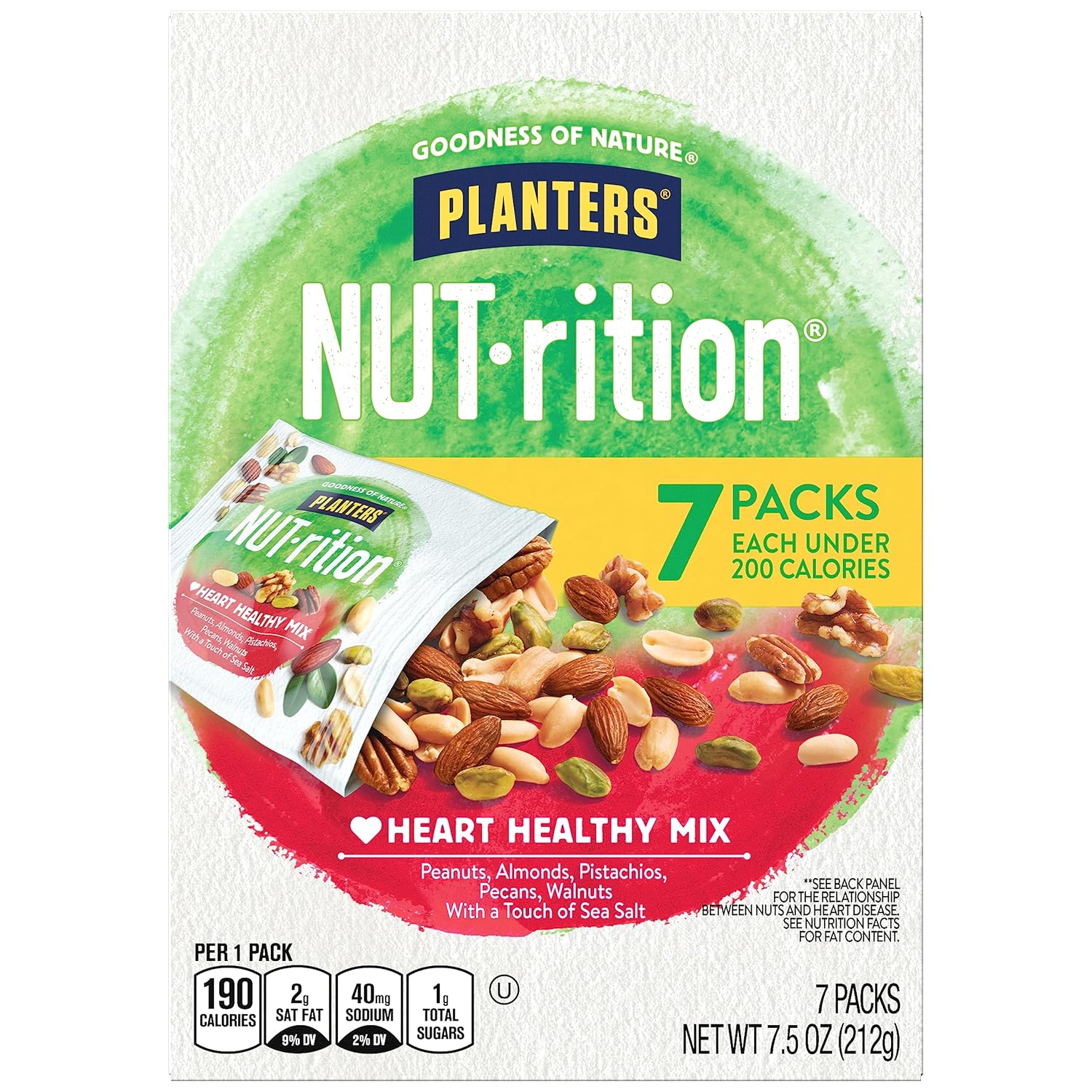 PLANTERS-NUT-rition-Heart-Healthy-Mix-with-Walnuts,-7.5-oz-Box-(Contains--7-Individual-Pouches)-On-the-Go/-2123