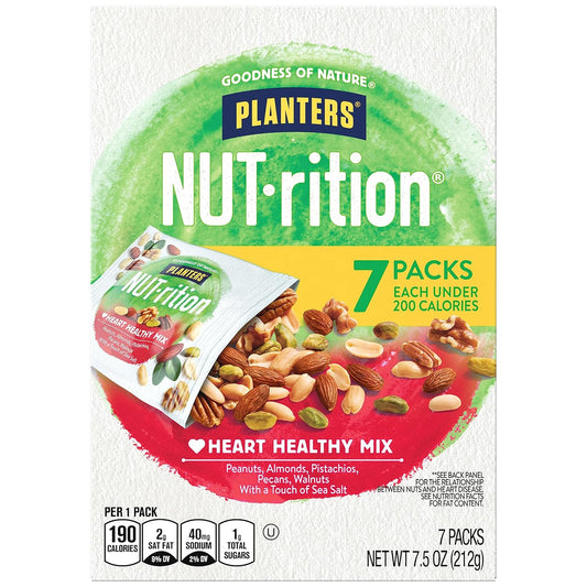 PLANTERS-NUT-rition-Heart-Healthy-Mix-with-Walnuts,-7.5-oz-Box-(Contains--7-Individual-Pouches)-On-the-Go/-2123