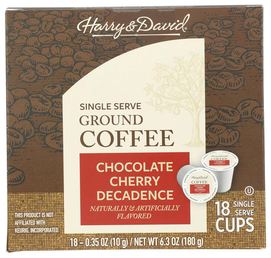 Harry-&-David-Café-de-una-sola-porción,-chocolate-cereza-decadencia,-de1323