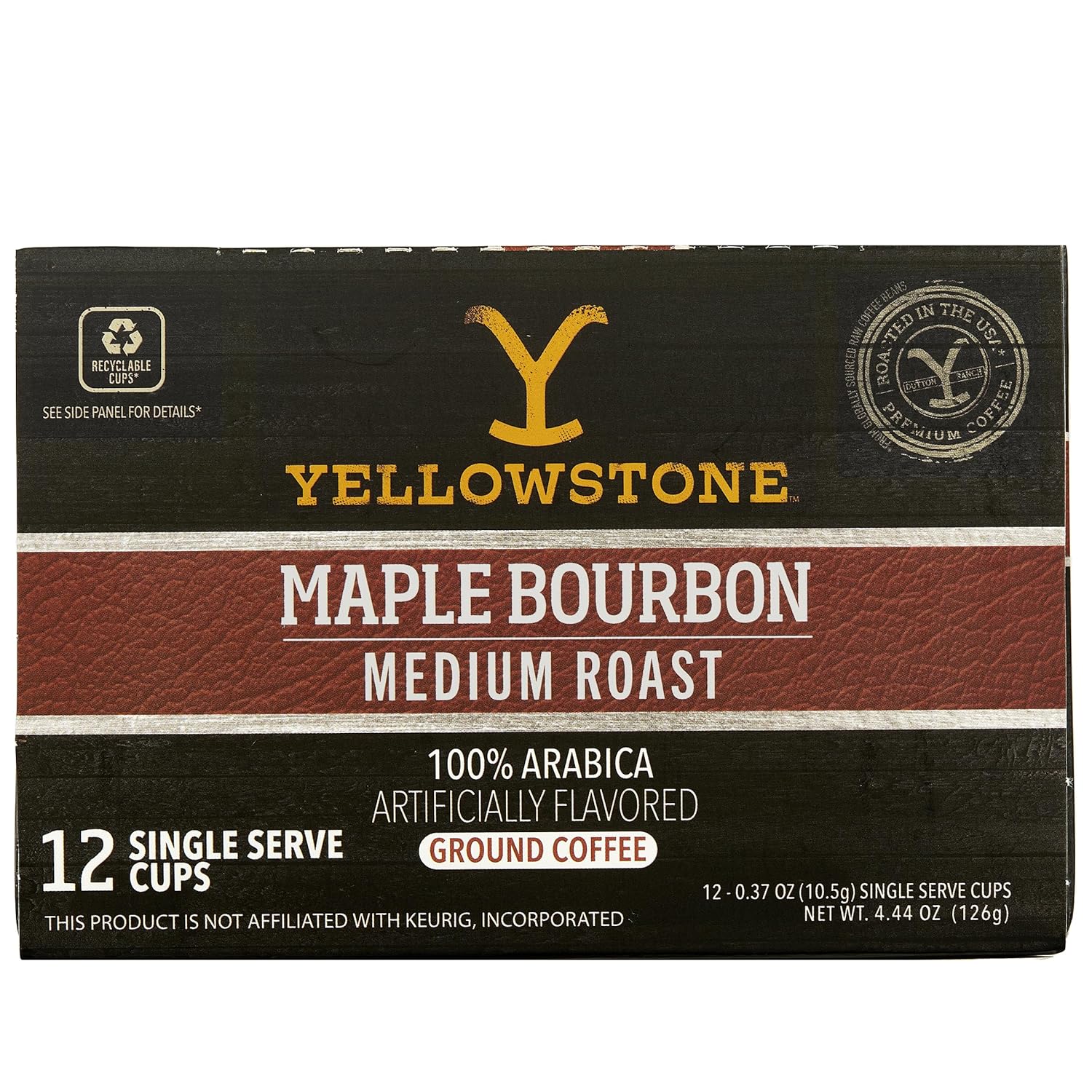 Yellowstone-Maple-Bourbon-Medium-Roast-Coffee,-Single-Serve-Recyclable-Pods/Cups,-1-Arabica-Beans,-2251