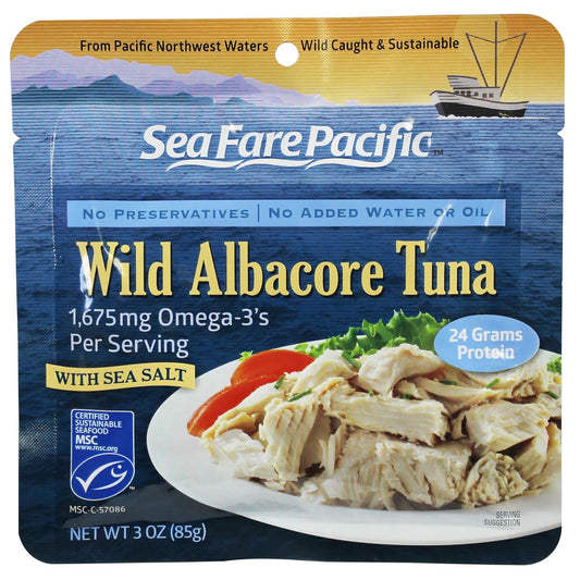 Sea-Fare-Pacific-Wild-Caught-Albacore-Tuna,Salt-Sport-Pouch,-3-Ounce-(Pack-of-84