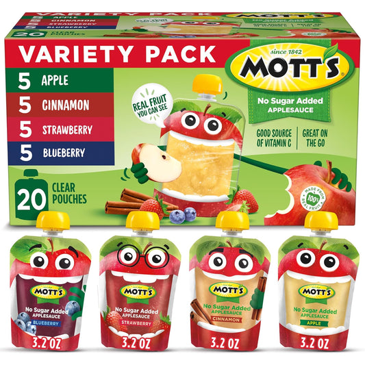 Mott's-No-Sugar-Added-Applesauce-Variety-Pack,-4-Flavors-–-Apple,--Strawberry,-Cinnamon-&-Made-2692