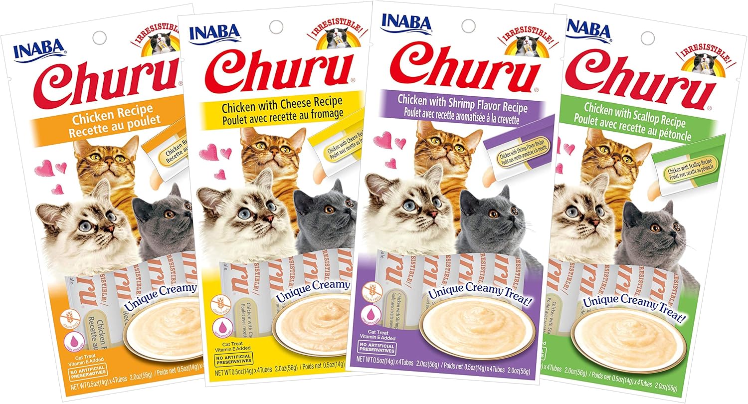 INABA-Churu-Lickable-Purée-Natural-Cat-Treats-(Chicken-Pack,-3